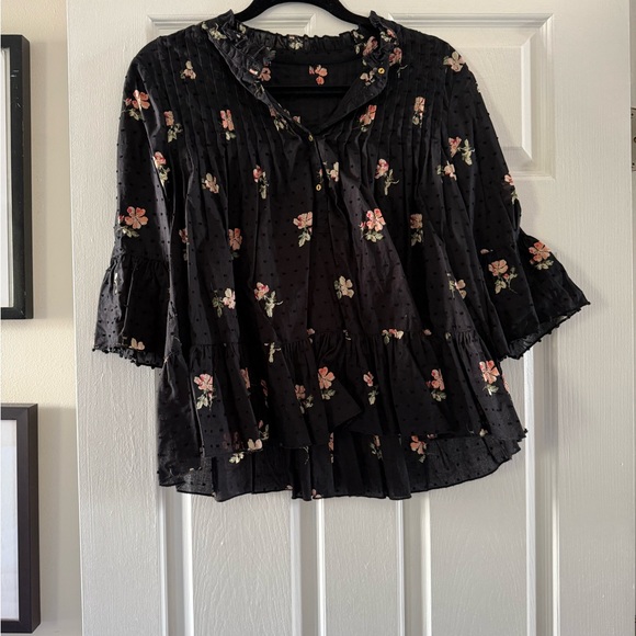 Ulla Johnson Black Floral Blouse - Picture 4 of 9